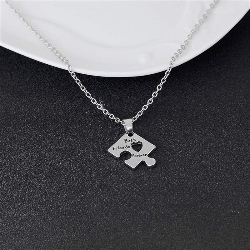 Sisadodo Best Friend Friendship Necklaces for 4, Best Friends Forever Friend Necklace Engraved Puzzle Friendship Pendant Charm Necklaces Set Christma Gift for Women Female - Image 5